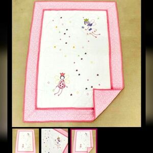 BRAND NEW Fairies Wonderland 100% Cotton pink Baby BLANKET girl